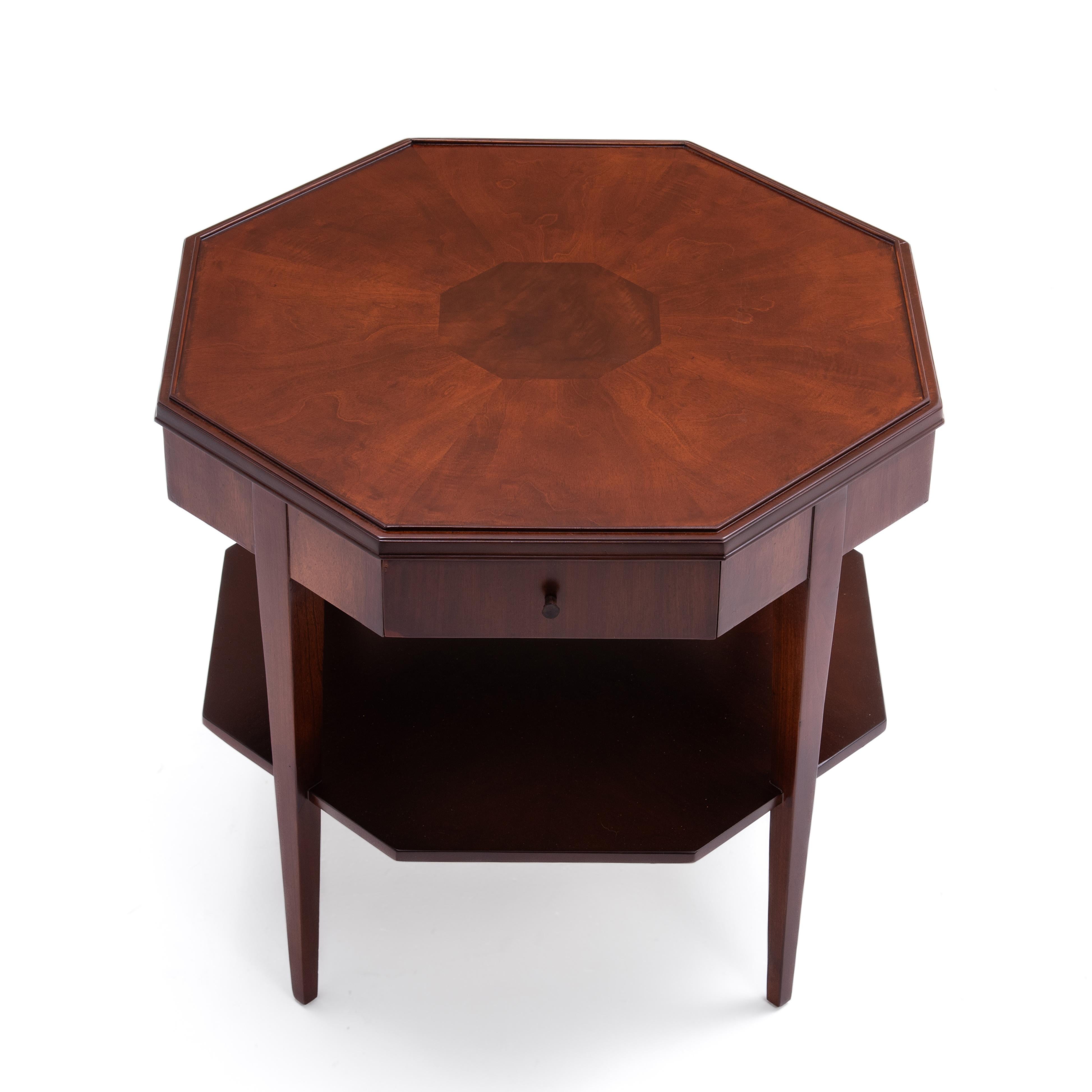 Widdicomb Walnut Octagon Lamp Side Lamp Table 1950s For Sale 12