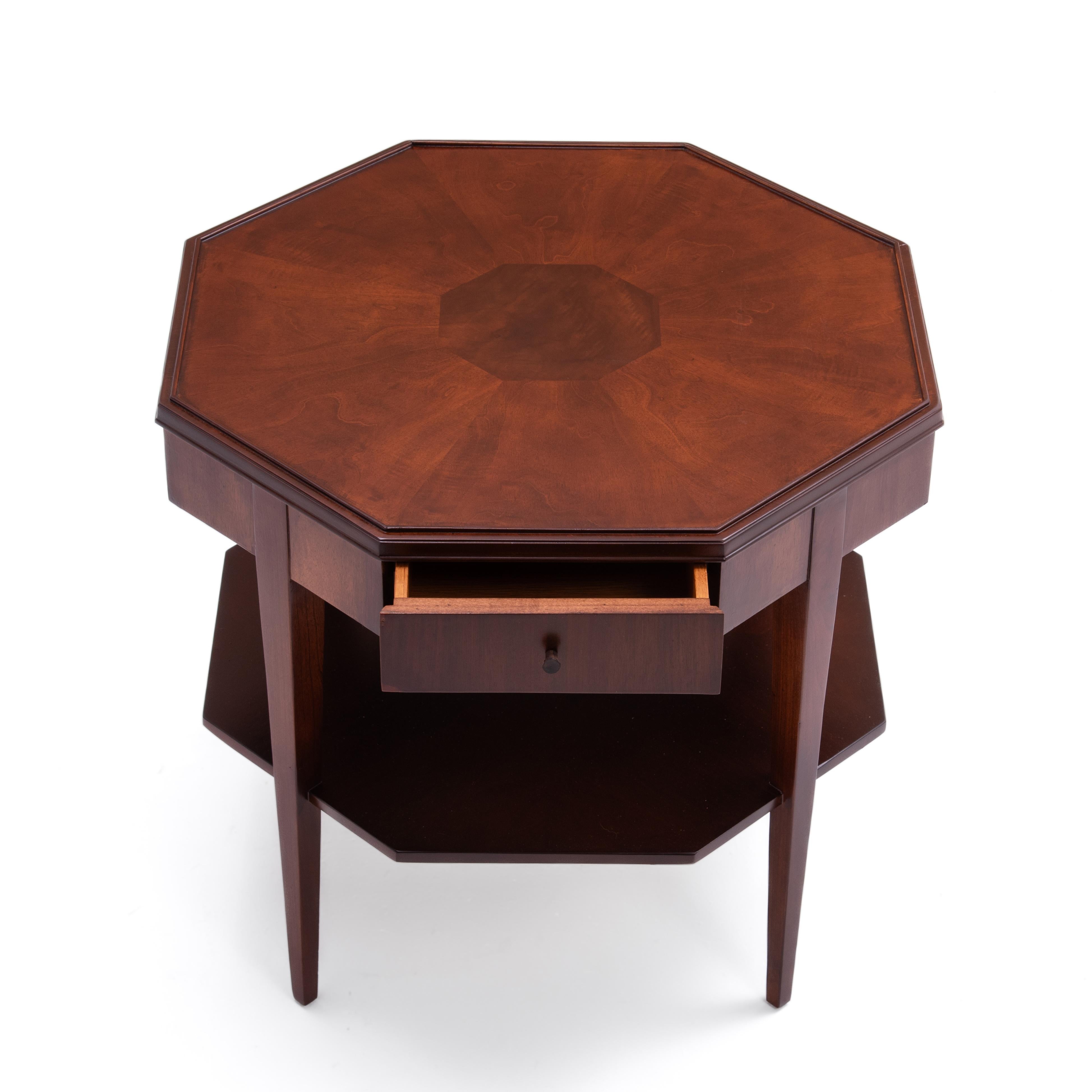 Widdicomb Walnut Octagon Lamp Side Lamp Table 1950s For Sale 13