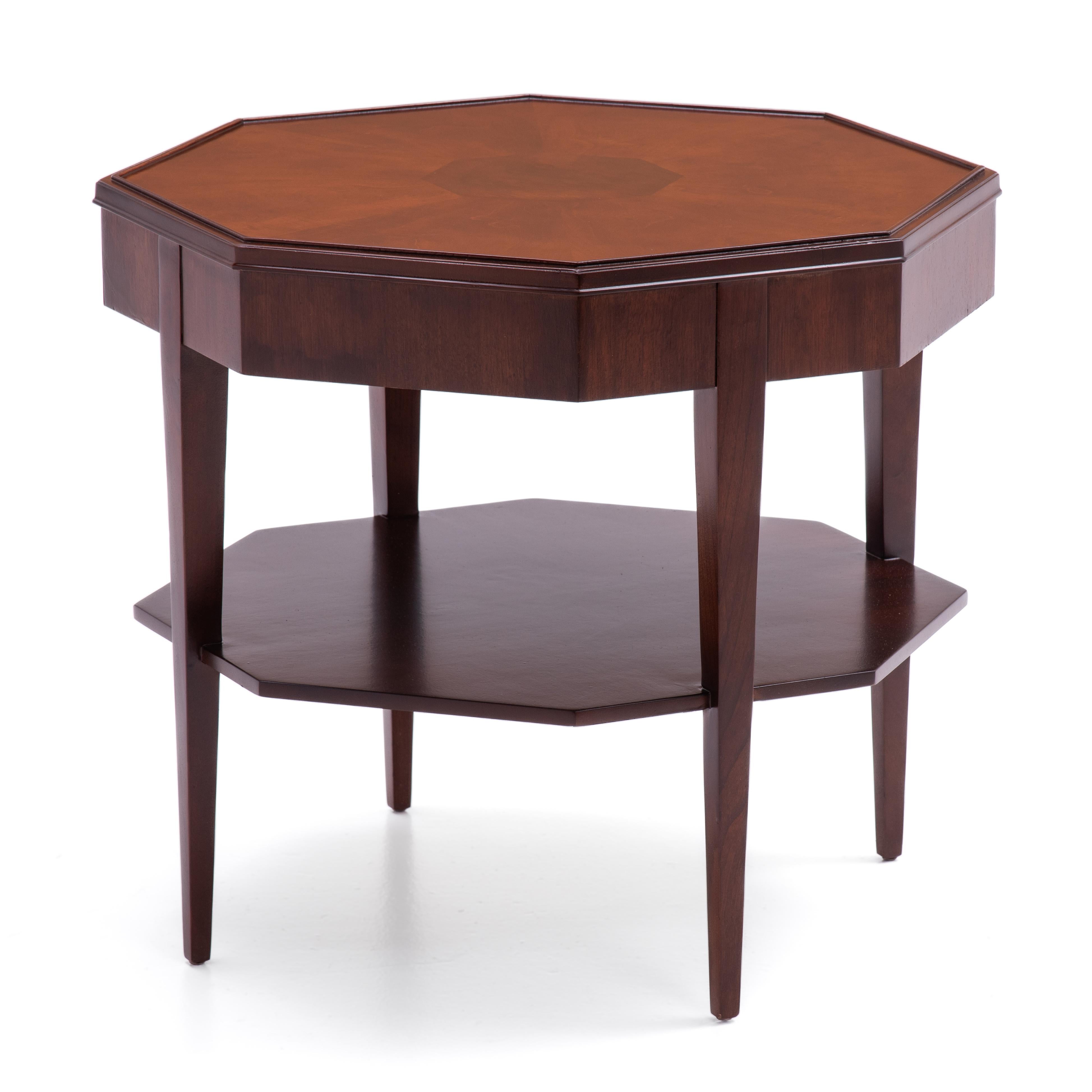 Widdicomb Walnut Octagon Lamp Side Lamp Table 1950s In Good Condition For Sale In Forest Grove, PA