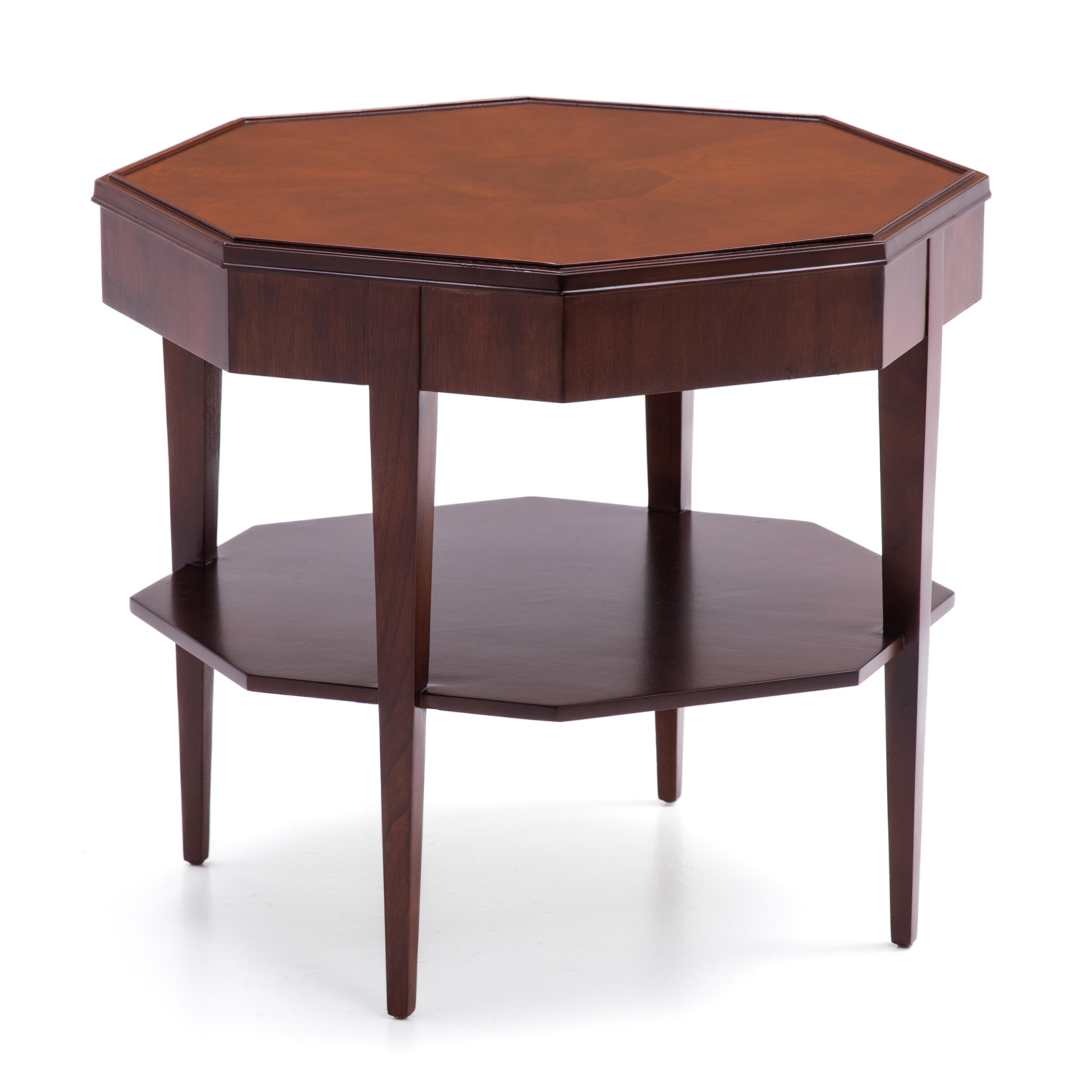 Widdicomb Walnut Octagon Lamp Side Lamp Table 1950s For Sale 1