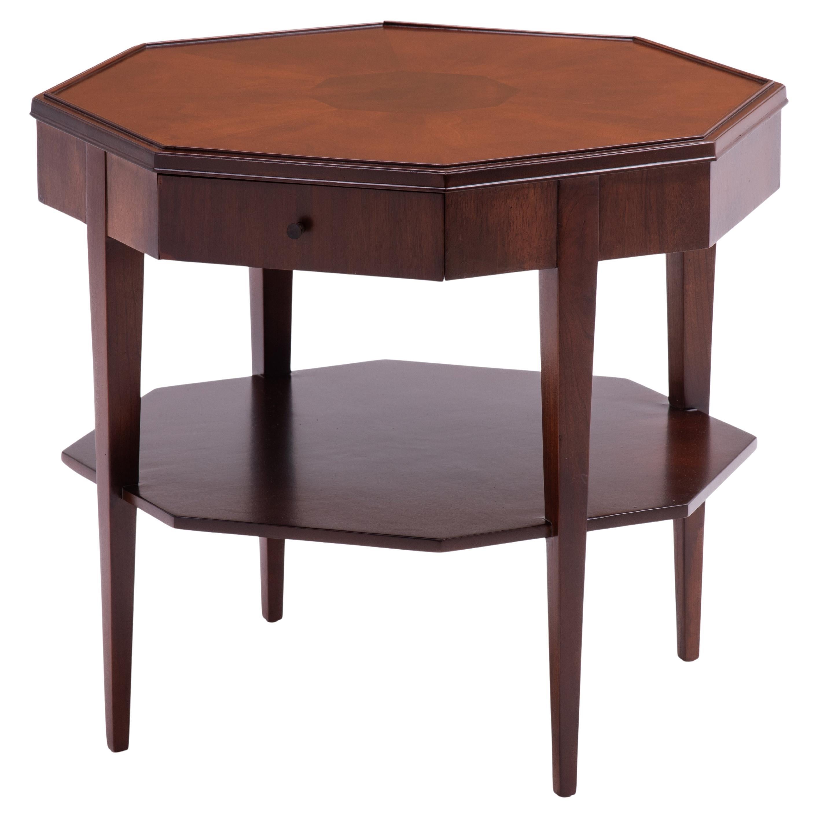 Widdicomb Walnut Octagon Lamp Side Lamp Table 1950s For Sale