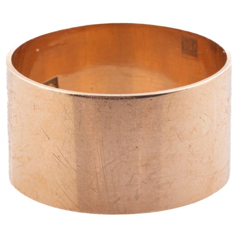 Wide 15 kt Gold Wide Victorian Australian Cigar Band by Johnson and Simonsen For Sale 2