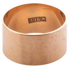 Anillo ancho para puros australiano victoriano de oro de 15 quilates de Johnson y Simonsen