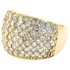 Breiter 3,00 Karat Diamant-Pavé-Ring aus 18 Karat Gelbgold mit Diamanten