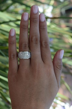 Wide 4 Row Invisible Setting 2.40 Carat Diamond Band