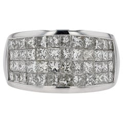 Wide 4 Row Invisible Setting 2.40 Carat Diamond Band