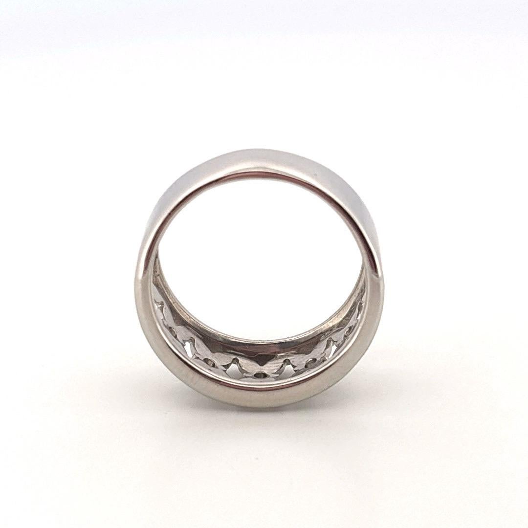 Large 5 anneau en X en platine avec diamant taille ronde 0.15ctw en vente 4