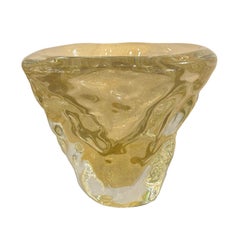 Wide Abstract Murano Sommerso Vase with Aventurina