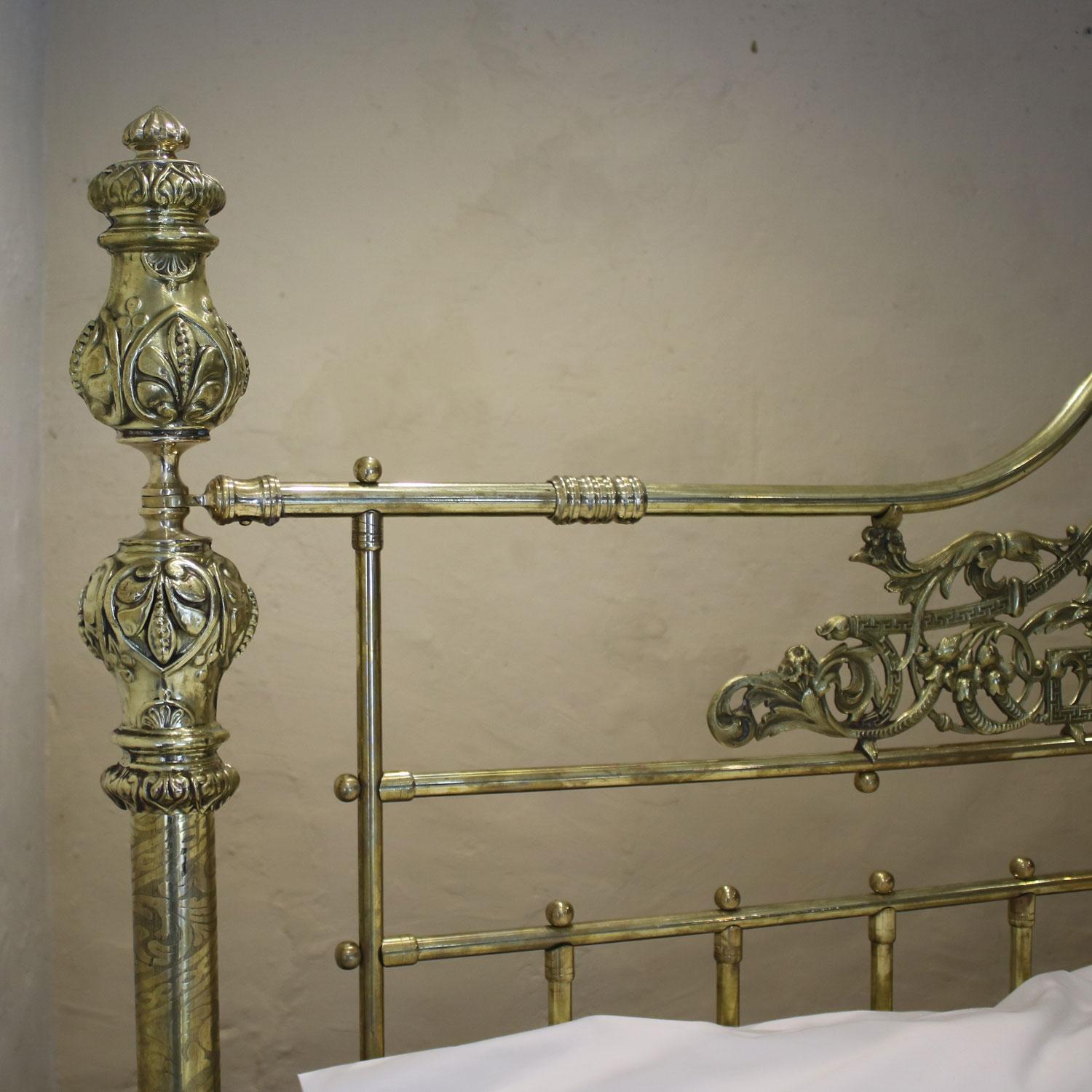 Wide All Brass Antique Bed MSK64 4