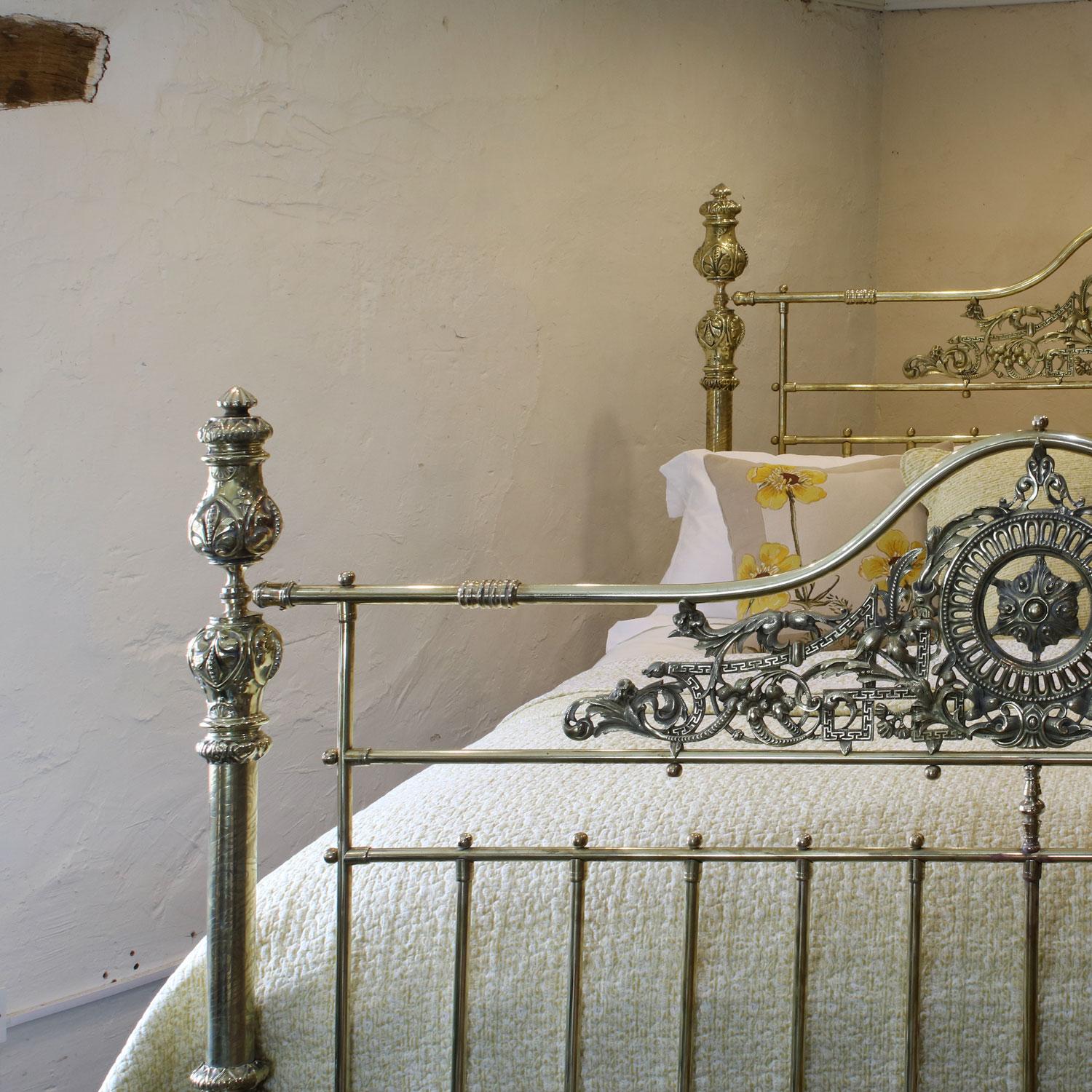 British Wide All Brass Antique Bed MSK64