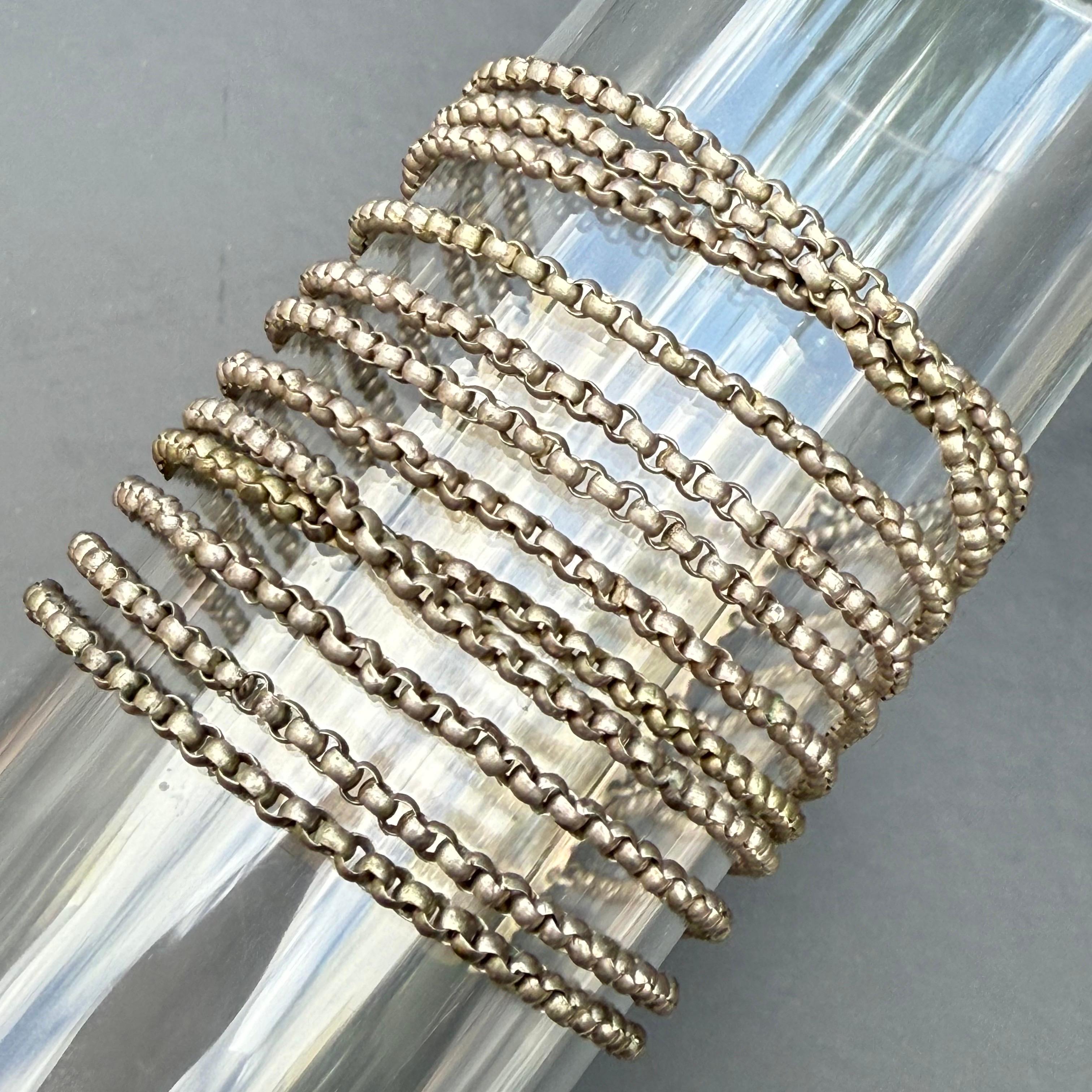 De las mujeres Brazalete ancho antiguo de oro dorado y plata con pasta de perlas de imitación en venta