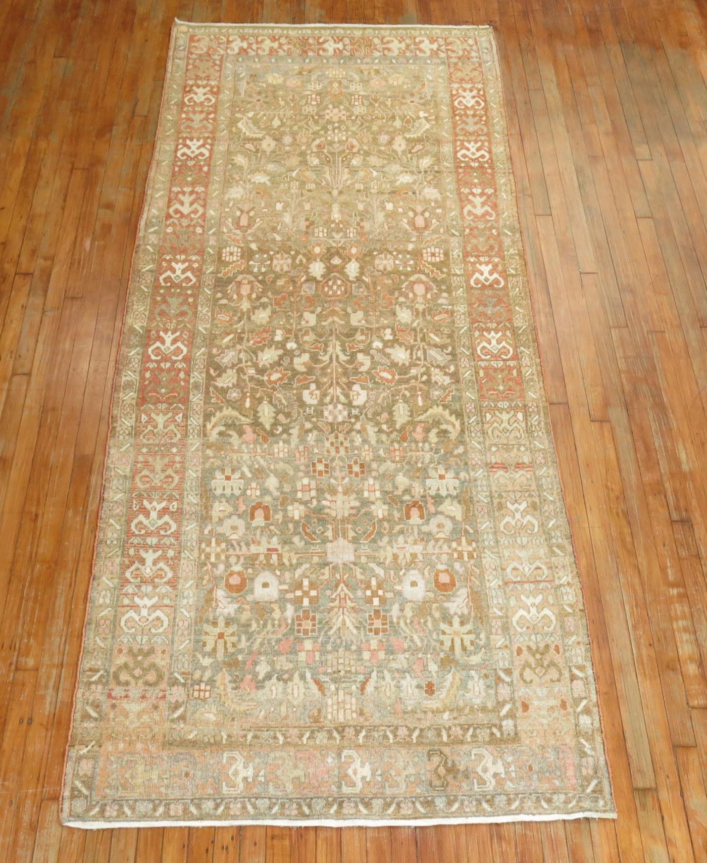 Wide Antique Persian Malayer Runner For Sale 4
