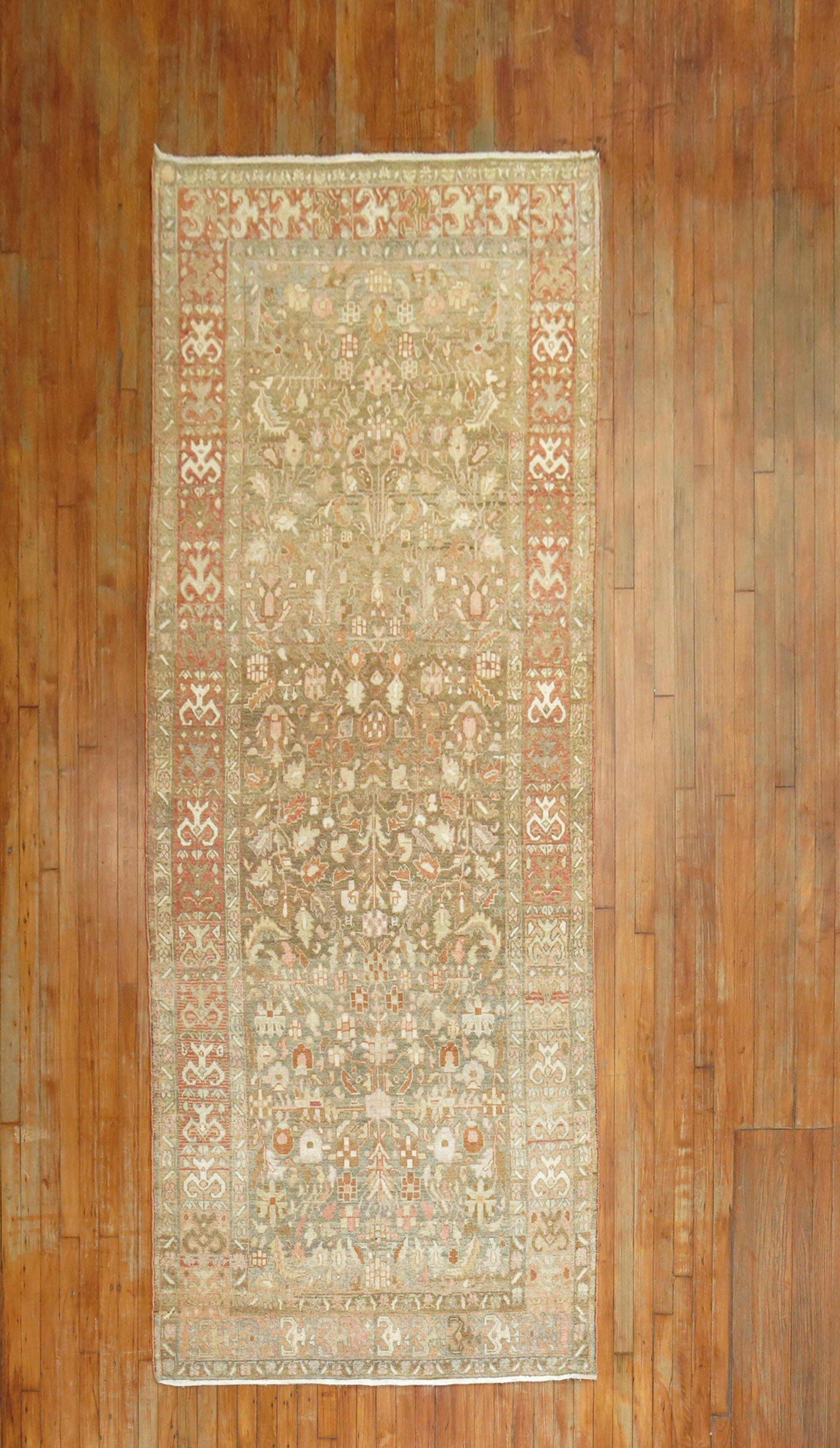 An early 20th century Wide Persian Malayer Runner.

4'3'' x 10'8''