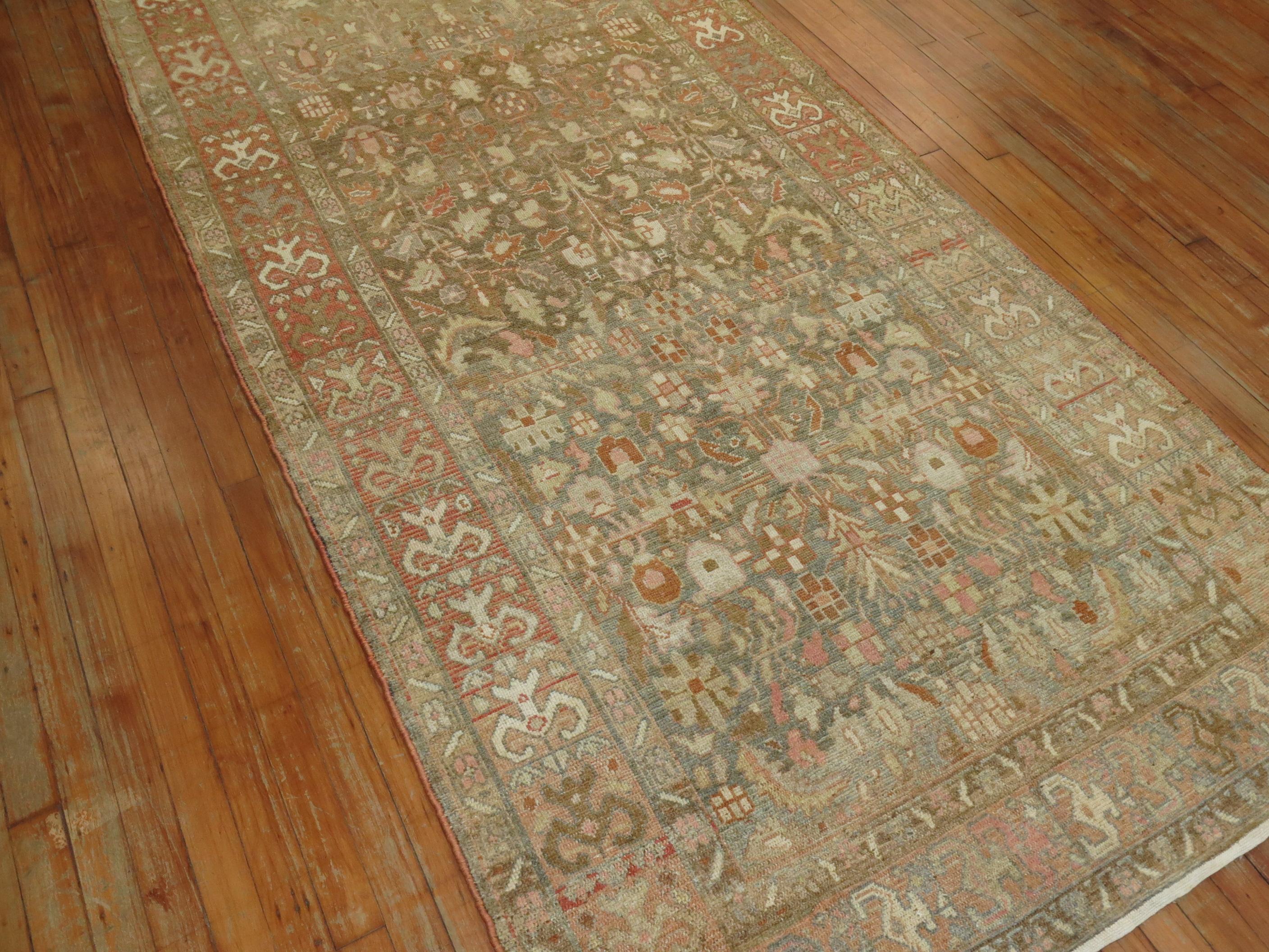 Wide Antique Persian Malayer Runner In Good Condition For Sale In New York, NY