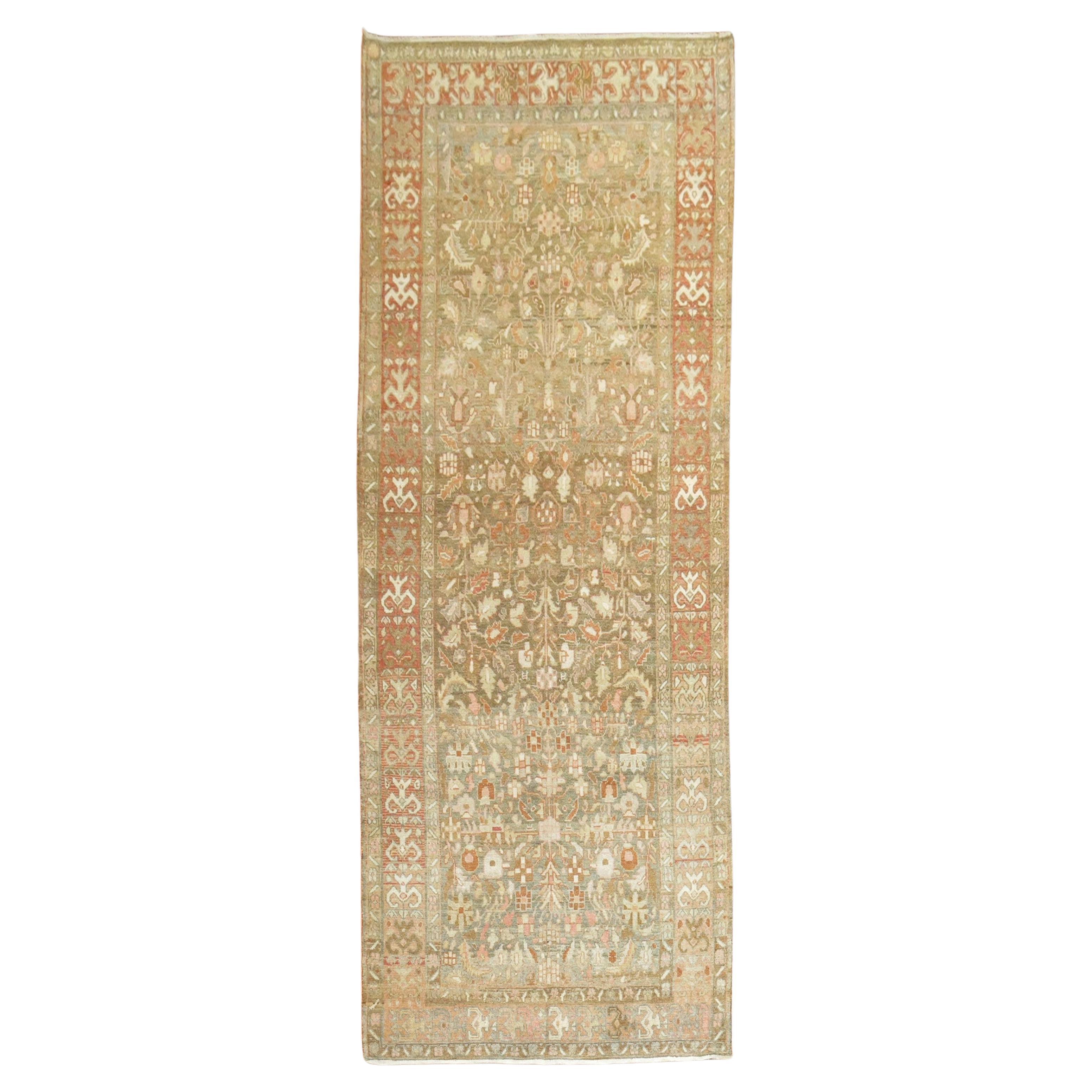 Wide Antique Persian Malayer Runner For Sale