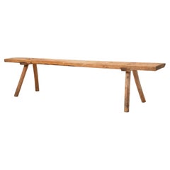 Wide Antique Swedish Solid Pine Bench