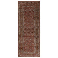 Large Antique Tribal Bidjar Runner:: Dark Red Field:: Large Runner