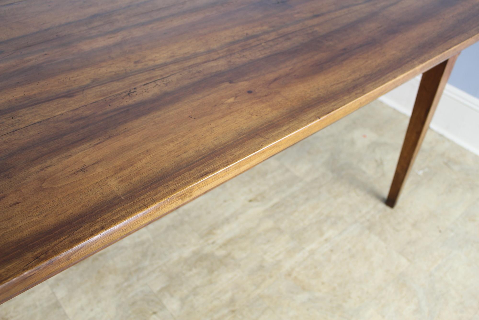 Wide Antique Walnut Dining Table, Two Drawers 5