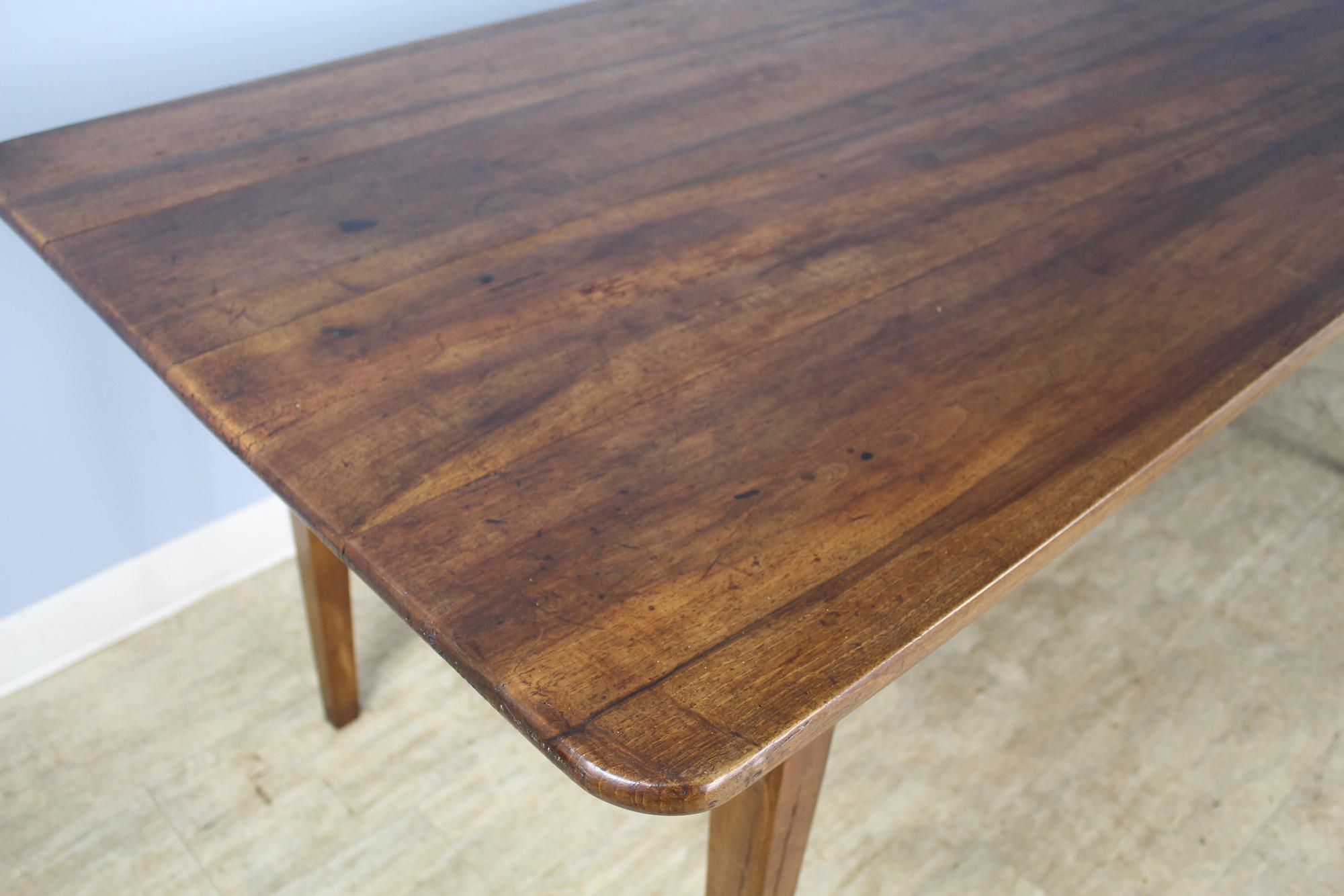 Wide Antique Walnut Dining Table, Two Drawers 2