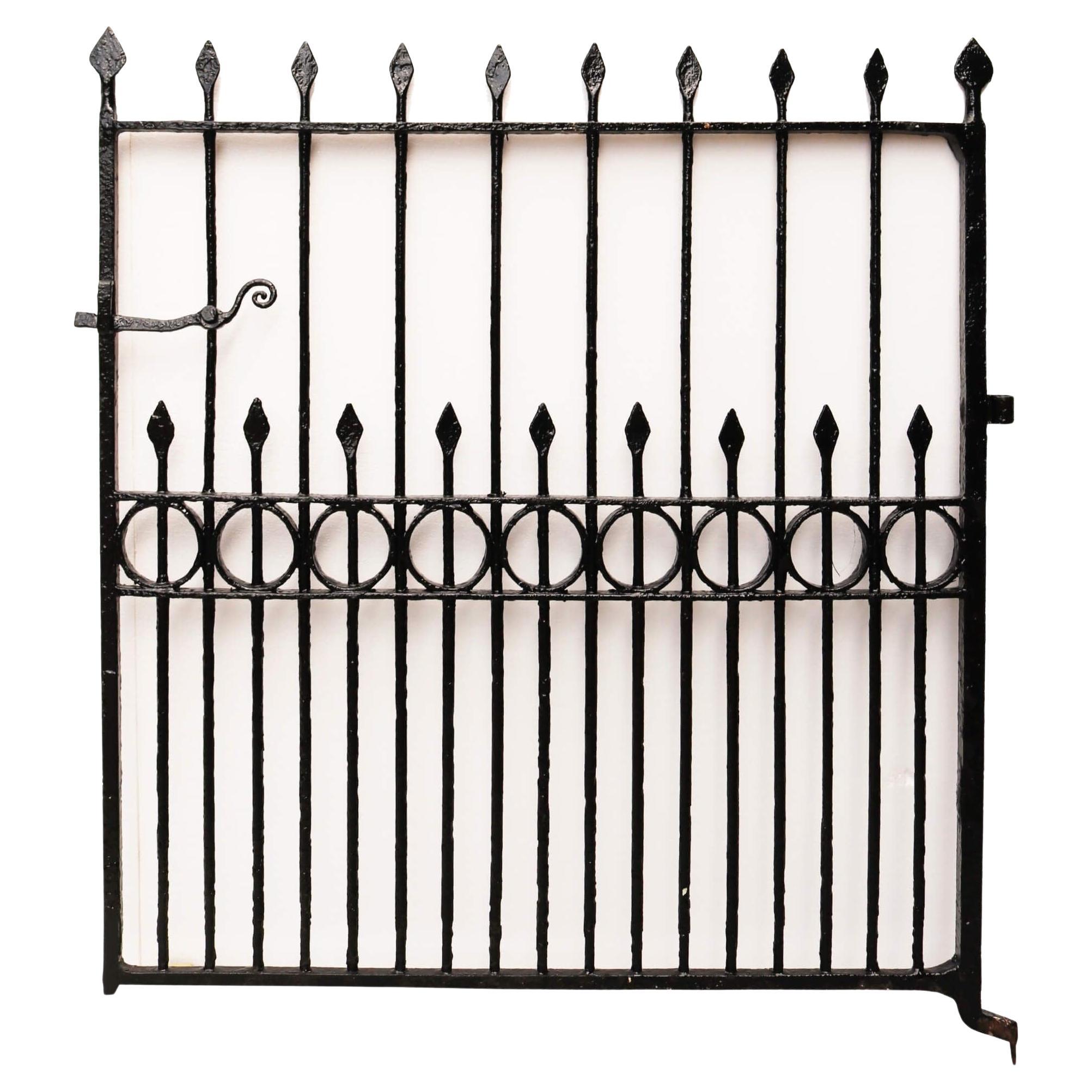 Wide Antique Wrought Iron Garden Gate For Sale