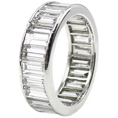 Wide Baguette Diamond Platinum Exquisite Eternity Band