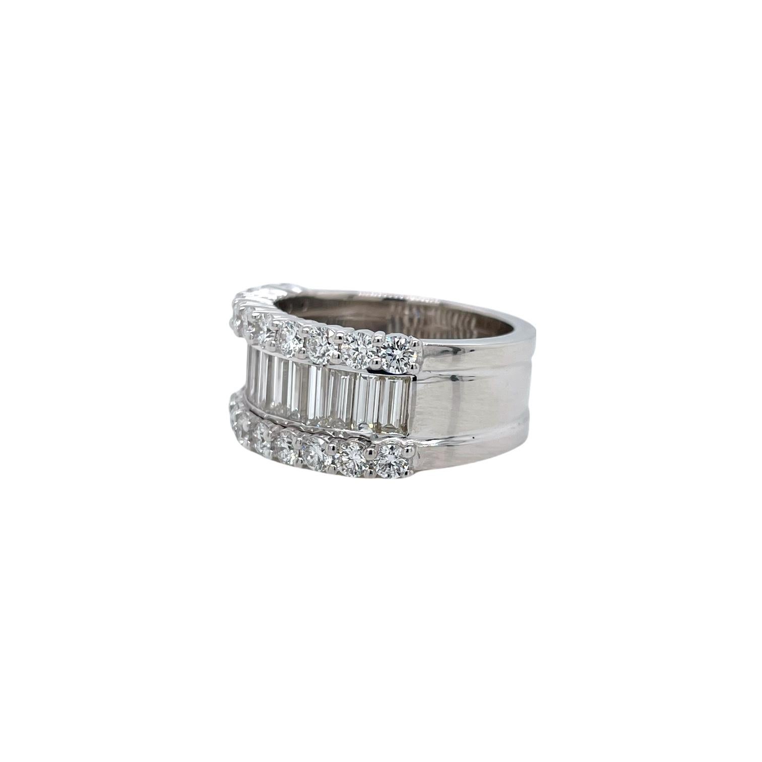 wide baguette diamond band
