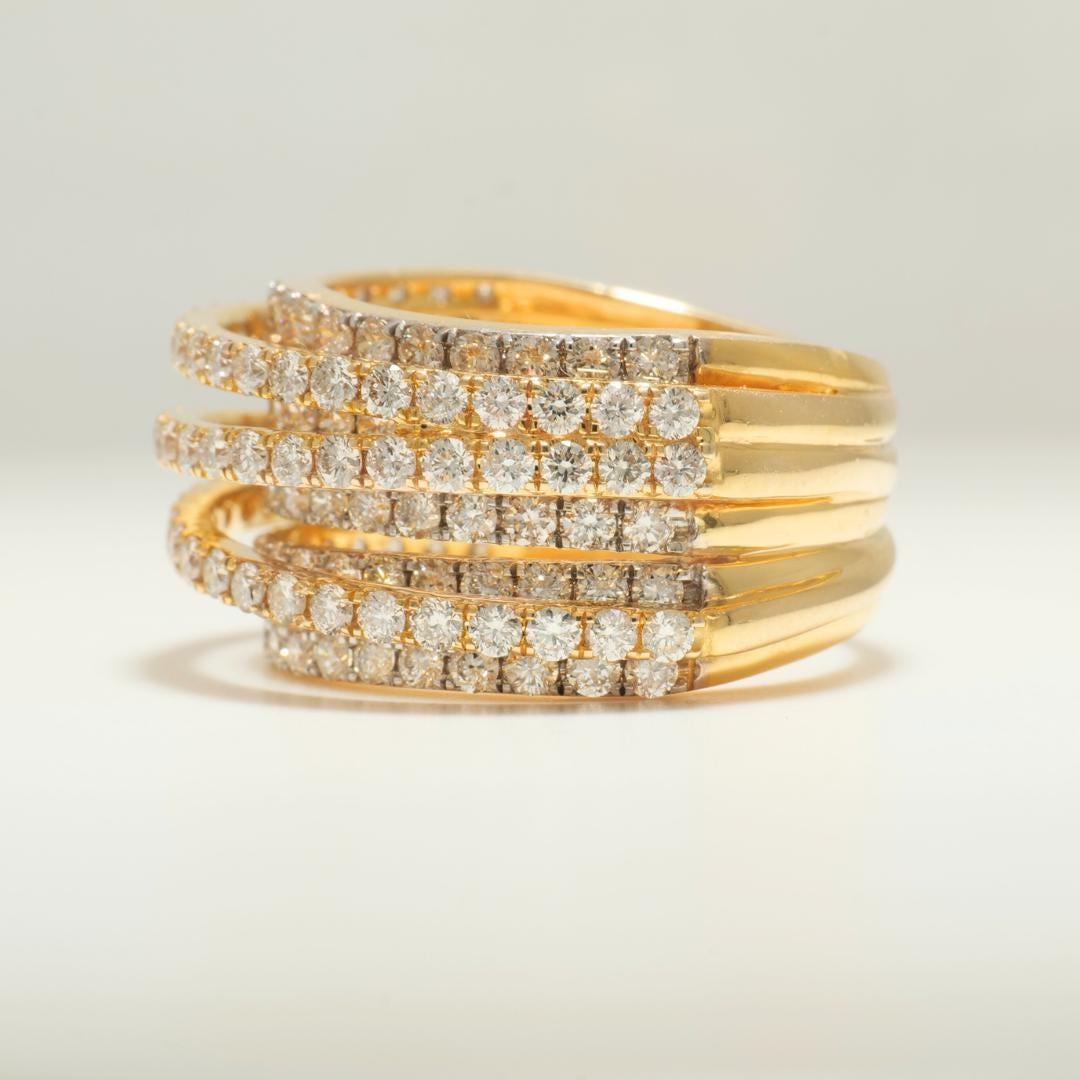 Bague à large anneau en or massif 14 carats (certifiée) Neuf - En vente à New Delhi, DL