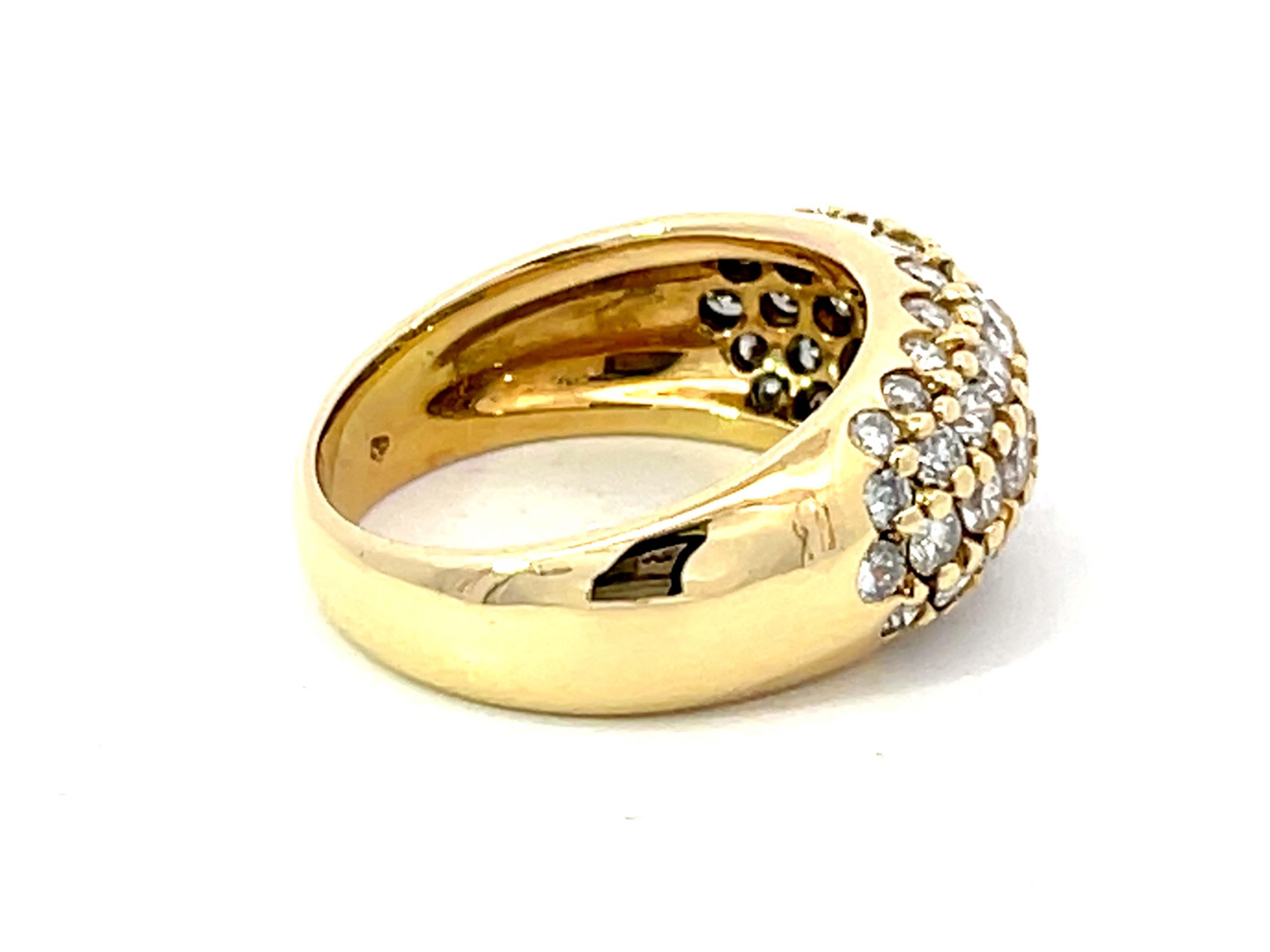 Breiter Band-Diamantring mit ausgeschnittenen Schultern aus 18k Gelbgold im Zustand „Hervorragend“ in Honolulu, HI