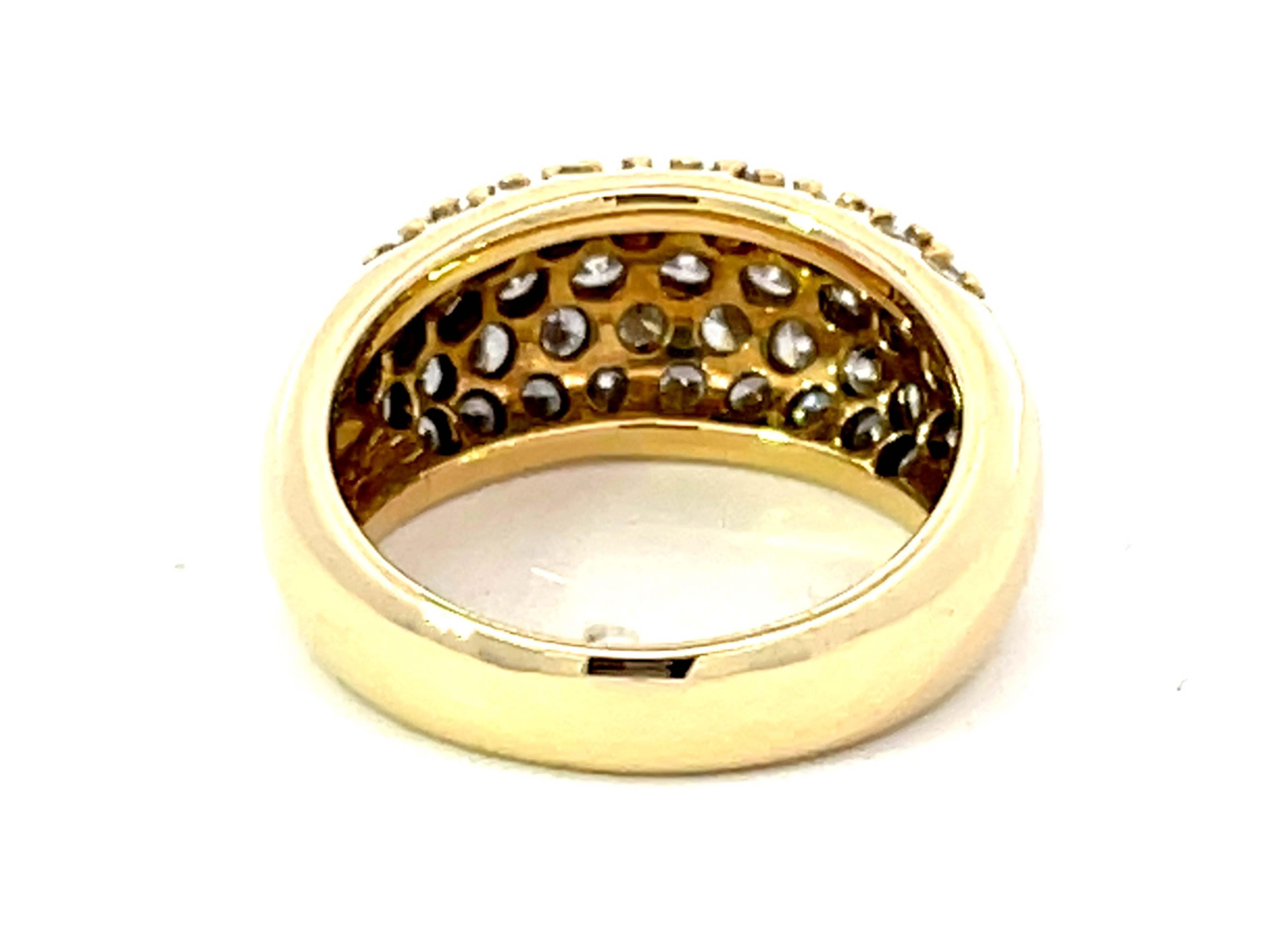 Breiter Band-Diamantring mit ausgeschnittenen Schultern aus 18k Gelbgold 1