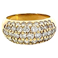 Wide Band Diamond Ring with Cutout Shoulders in 18k Yellow Gold