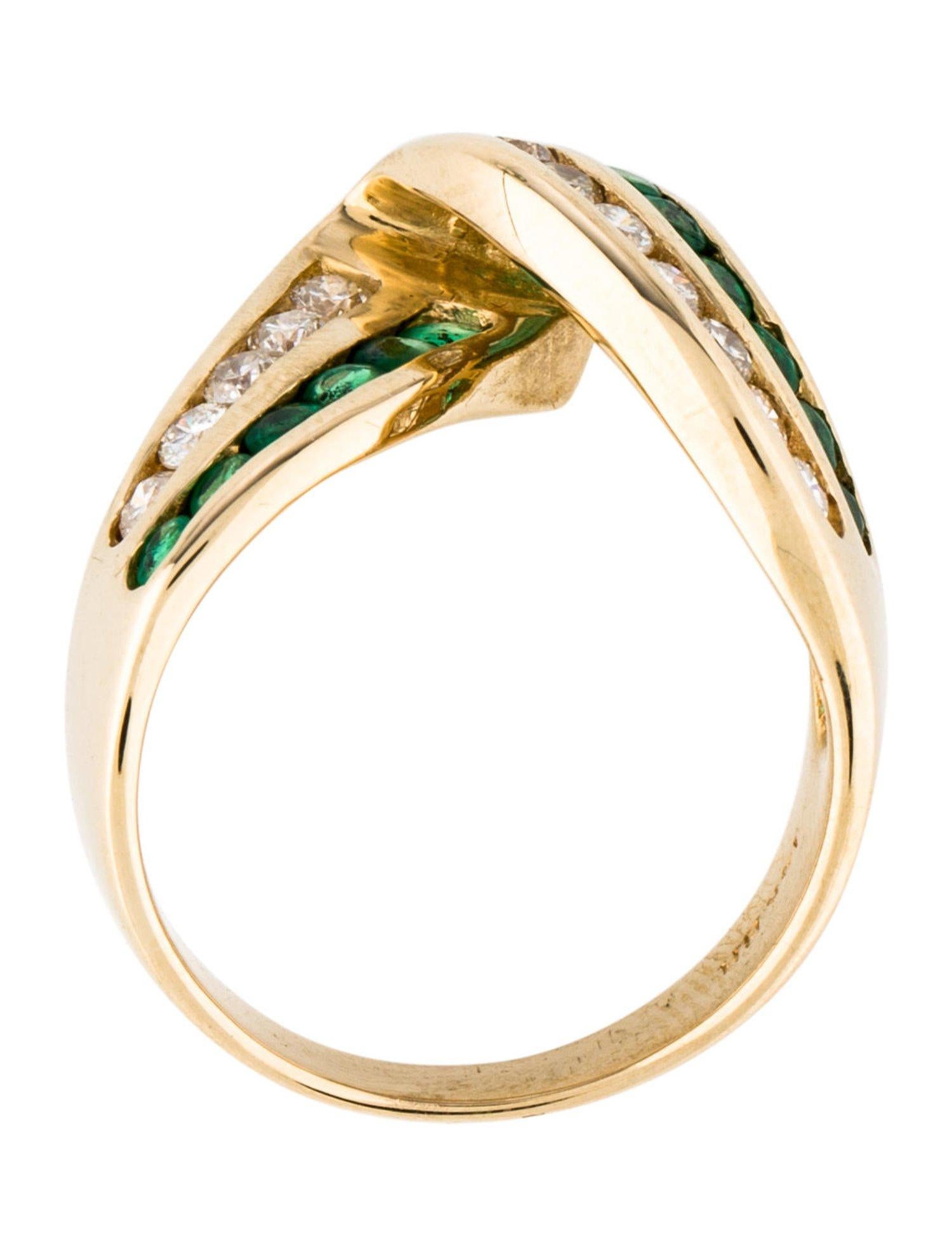 wide band emerald diamond ring