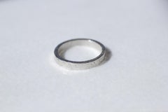 Wide Band Wedding Ring Sterling Silver Stacking Modern Design for Man or Woman