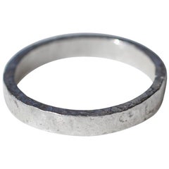 Wide Band Wedding Ring Sterling Silver Stacking Modern Design for Man or Woman