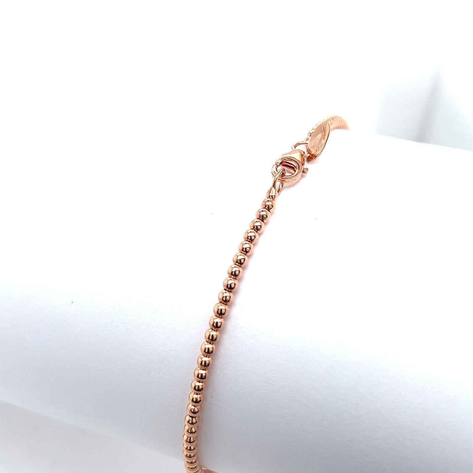 Women's Wide Bead Oval Gold Bangle with Trigger Catch Fitting in 14ct Rose Gold For Sale