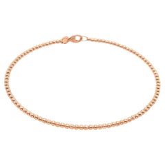 Wide Bead Oval Gold Bangle with Trigger Catch Fitting in 14ct Rose Gold