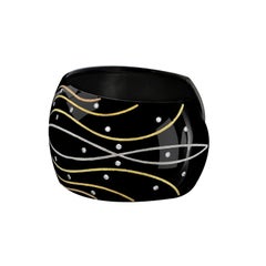 Wide Black Cuff Bracelet by Zoltan David