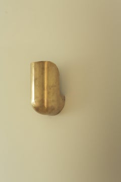 Contemporary Wide Golden Brass Elbow Wall Light by Henry Wilson