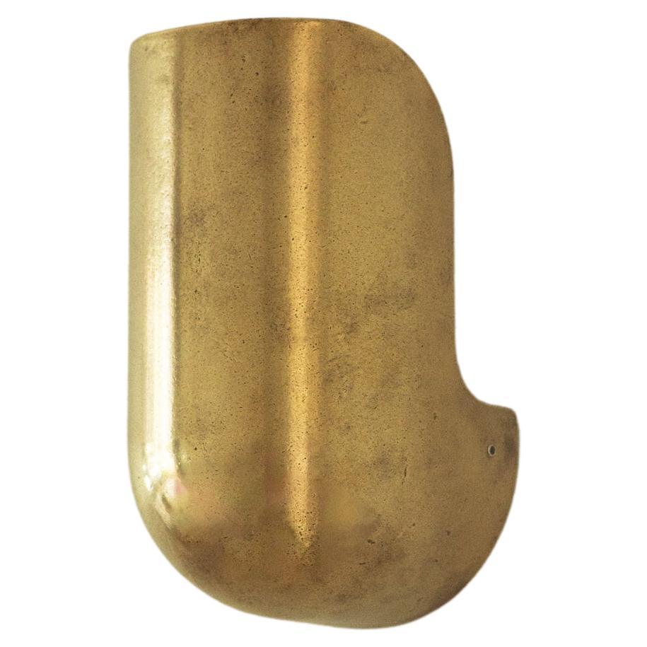 Contemporary Wide Golden Brass Elbow Wall Light by Henry Wilson