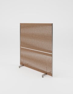 Wide Brown Anto Room Divider in Steel and Wool by Thorup Copenhagen