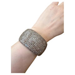 Wide Brown Diamond Pave Bangle Bracelet 29.41 carat total weight in 18k Gold