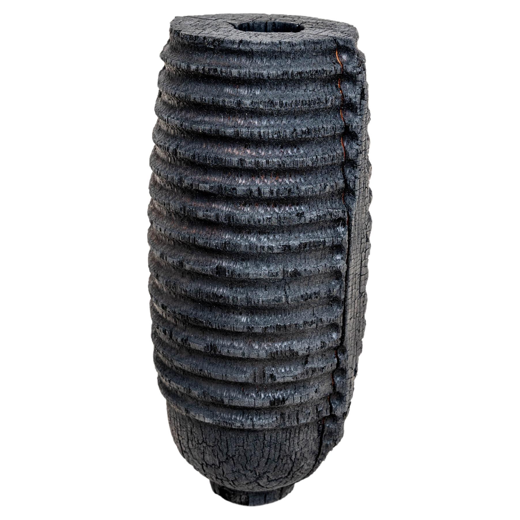 Wide Burnt Beech Vase by Daniel Elkayam