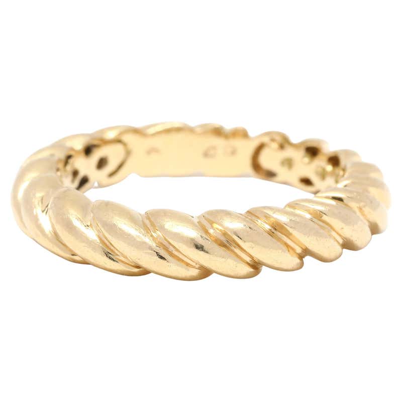 Gold Rope Ring Side View Customizable 18K Yellow Gold stacking ring with rope detail For Sale at ...