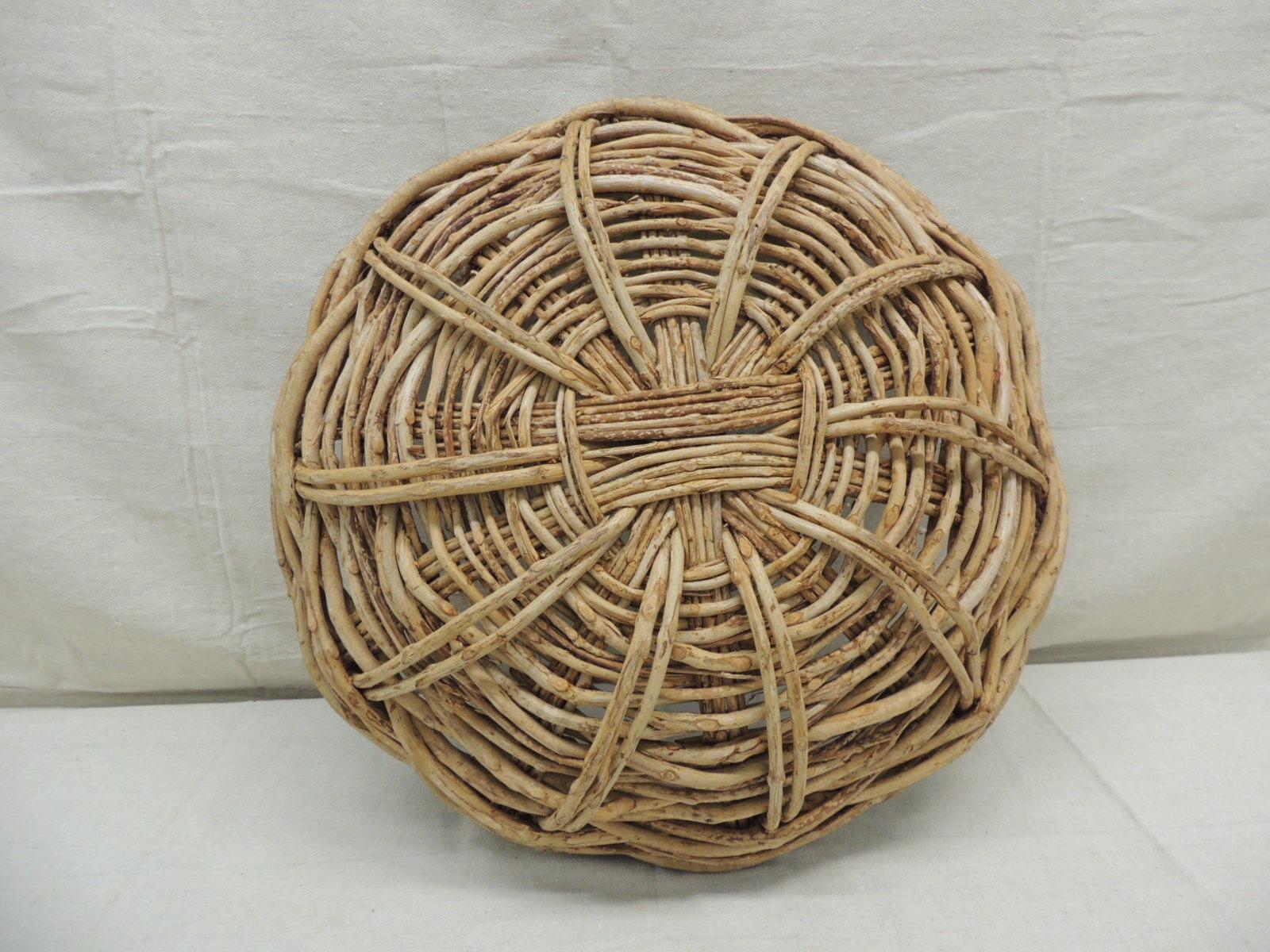 Country Wide Circular Artisanal Style Trellis Basket