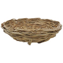 Vintage Wide Circular Artisanal Style Trellis Basket