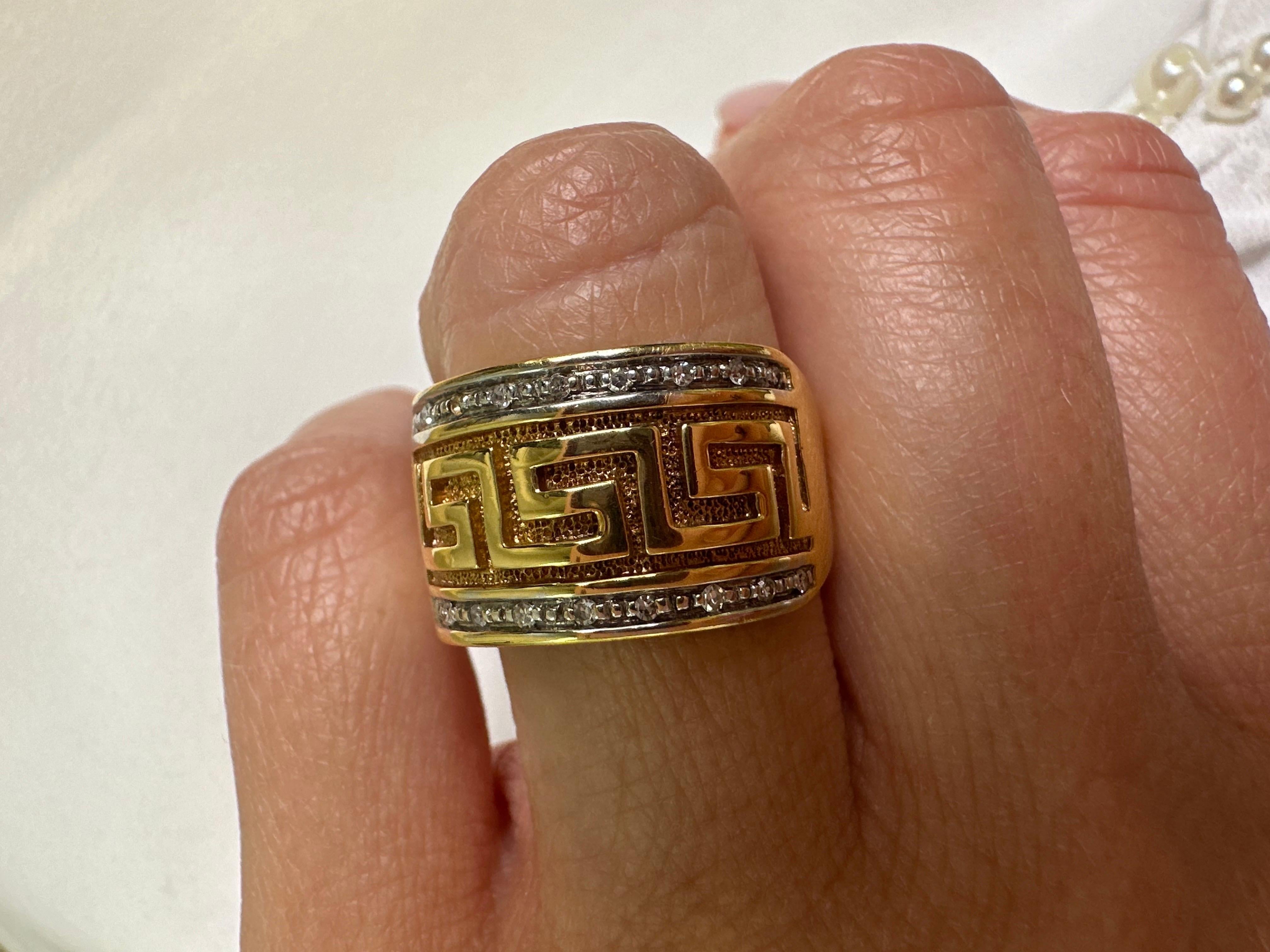 Pretty wide ring with popular pattern in 14KT gold! Ring can be re-sized!

Metal Type: 14KT

Certificate of authenticity comes with purchase!

ABOUT US
We are a family-owned business. Our studio in located in the heart of Boca Raton at the