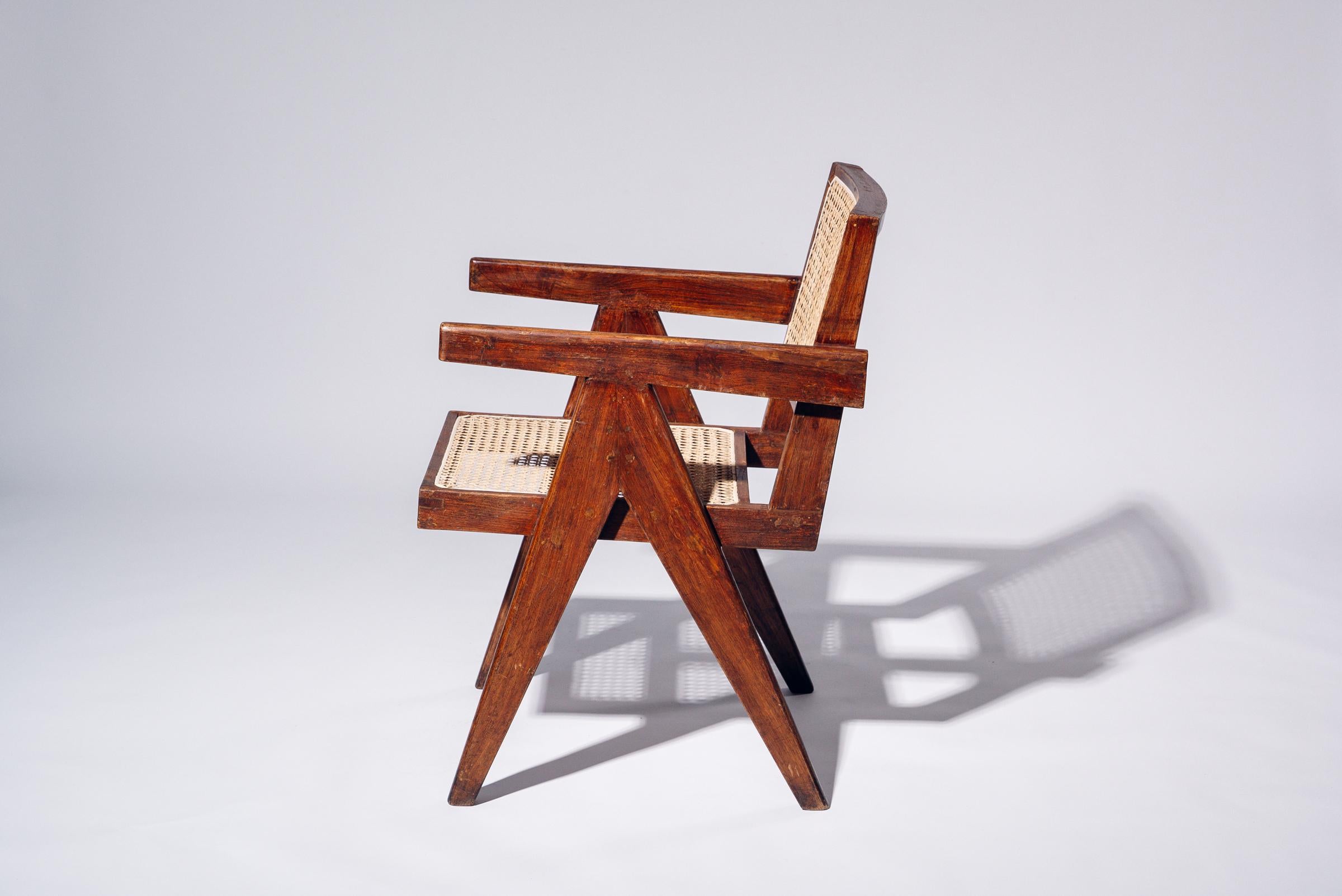 Mid-Century Modern Chaise à large dossier CIRCA par Pierre Jeanneret pour Chandigarh, Inde, Circa 1955-56 en vente