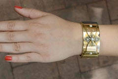 Wide Cuff Victorian Rose Gold Pearl & Diamond Bangle Bracelet