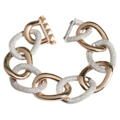 Wide Curb Chain Diamond Bracelet