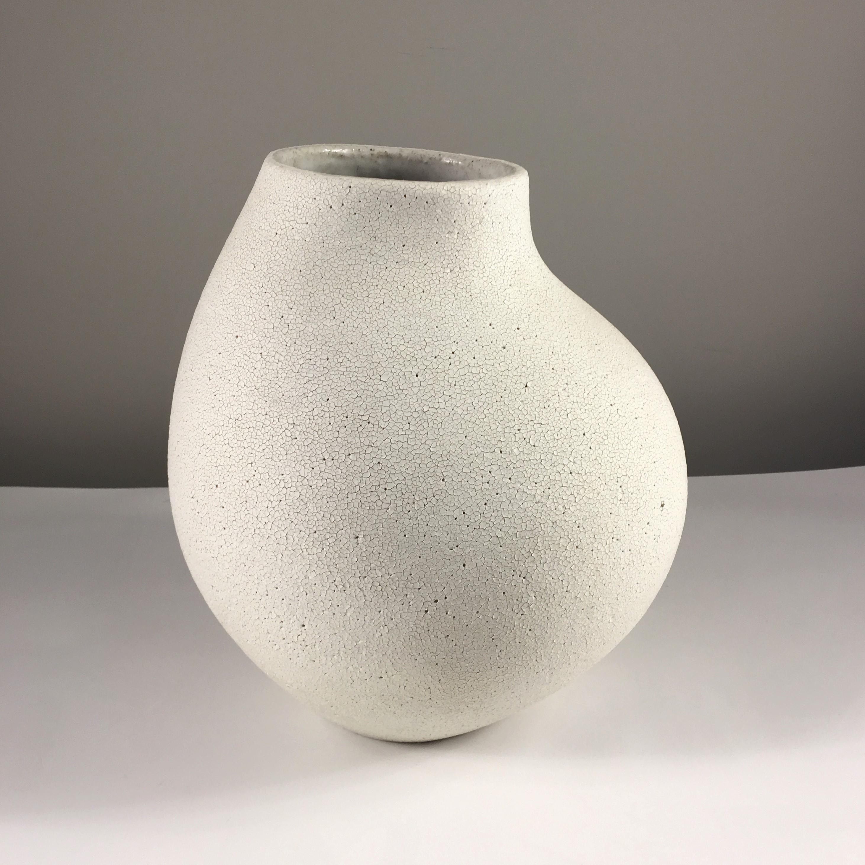 Organic Modern Wide Curved Neck Vase by Yumiko Kuga For Sale
