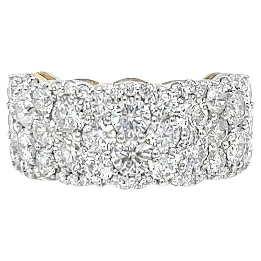 Wide Diamond Band in Two Tone Gold